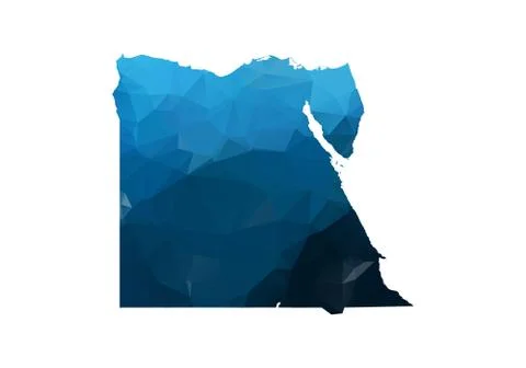 Vector Map - Blue Geometric Rumpled Triangular. Low poly map of Afghanistan.  Illustrazione stock