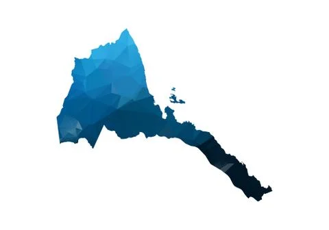 Vector Map - Blue Geometric Rumpled Triangular. Low poly map of Afghanistan.  Illustrazione stock