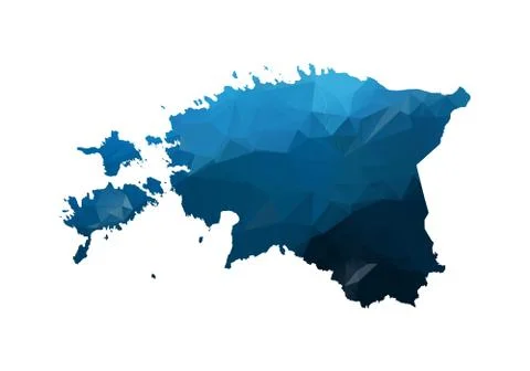 Vector Map - Blue Geometric Rumpled Triangular. Low poly map of Afghanistan.  Illustrazione stock