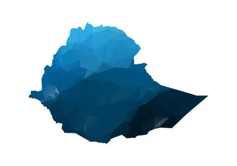 Vector Map - Blue Geometric Rumpled Triangular. Low poly map of Afghanistan.  Illustrazione stock