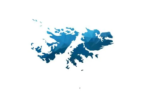 Vector Map - Blue Geometric Rumpled Triangular. Low poly map of Afghanistan.  Illustrazione stock