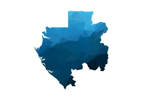 Vector Map - Blue Geometric Rumpled Triangular. Low poly map of Afghanistan.  Stock Illustration