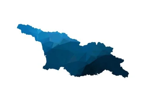 Vector Map - Blue Geometric Rumpled Triangular. Low poly map of Afghanistan.  Illustrazione stock