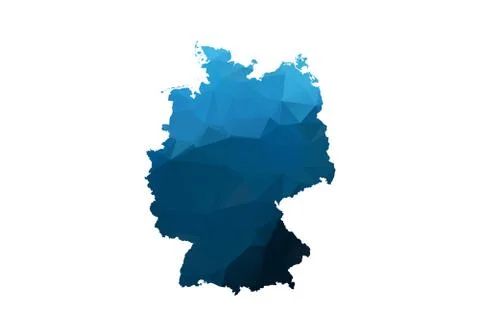 Vector Map - Blue Geometric Rumpled Triangular. Low poly map of Afghanistan.  Illustrazione stock