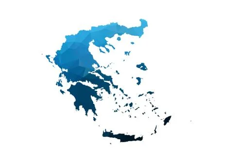 Vector Map - Blue Geometric Rumpled Triangular. Low poly map of Afghanistan.  Stock Illustration