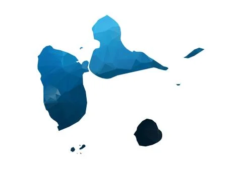 Vector Map - Blue Geometric Rumpled Triangular. Low poly map of Afghanistan.  Stock Illustration