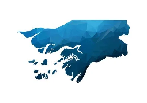 Vector Map - Blue Geometric Rumpled Triangular. Low poly map of Afghanistan.  Illustrazione stock