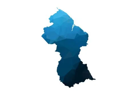 Vector Map - Blue Geometric Rumpled Triangular. Low poly map of Afghanistan.  스톡 일러스트
