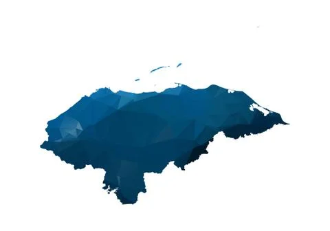 Vector Map - Blue Geometric Rumpled Triangular. Low poly map of Afghanistan.  Illustrazione stock