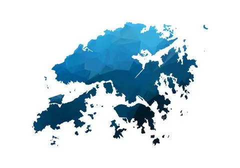 Vector Map - Blue Geometric Rumpled Triangular. Low poly map of Afghanistan.  Illustrazione stock