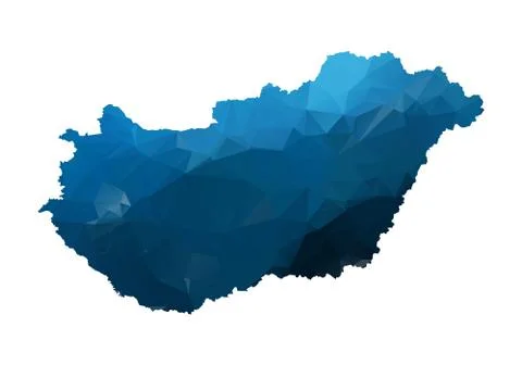 Vector Map - Blue Geometric Rumpled Triangular. Low poly map of Afghanistan.  Stock Illustration