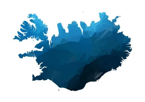 Vector Map - Blue Geometric Rumpled Triangular. Low poly map of Afghanistan.  Illustrazione stock