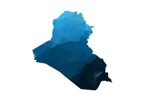 Vector Map - Blue Geometric Rumpled Triangular. Low poly map of Afghanistan.  Illustrazione stock