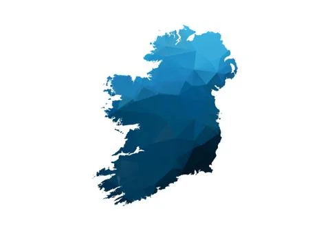 Vector Map - Blue Geometric Rumpled Triangular. Low poly map of Afghanistan.  Illustrazione stock