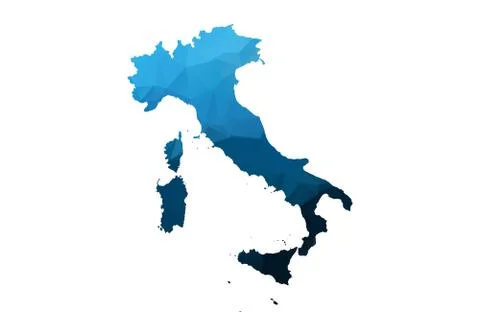 Vector Map - Blue Geometric Rumpled Triangular. Low poly map of Afghanistan.  Stock Illustration