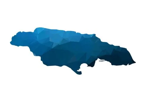 Vector Map - Blue Geometric Rumpled Triangular. Low poly map of Afghanistan.  Stock Illustration