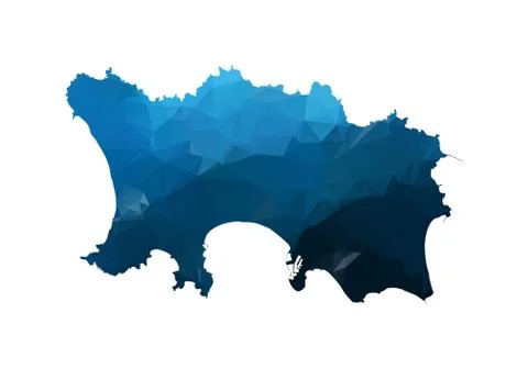 Vector Map - Blue Geometric Rumpled Triangular. Low poly map of Afghanistan.  Illustrazione stock