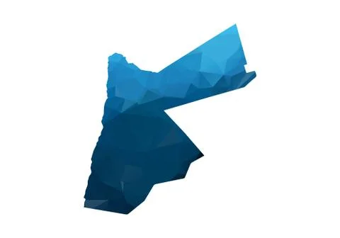Vector Map - Blue Geometric Rumpled Triangular. Low poly map of Afghanistan.  Stock Illustration