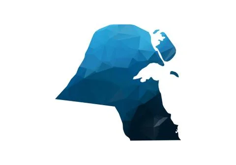 Vector Map - Blue Geometric Rumpled Triangular. Low poly map of Afghanistan.  Stock Illustration