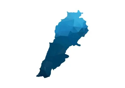 Vector Map - Blue Geometric Rumpled Triangular. Low poly map of Afghanistan.  Stock Illustration