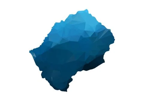 Vector Map - Blue Geometric Rumpled Triangular. Low poly map of Afghanistan.  Illustrazione stock