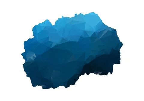 Vector Map - Blue Geometric Rumpled Triangular. Low poly map of Afghanistan.  Illustrazione stock