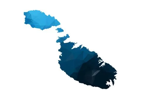 Vector Map - Blue Geometric Rumpled Triangular. Low poly map of Afghanistan.  Stock Illustration