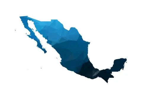 Vector Map - Blue Geometric Rumpled Triangular. Low poly map of Afghanistan.  Illustrazione stock