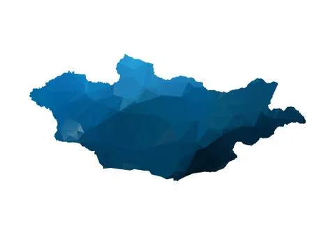Vector Map - Blue Geometric Rumpled Triangular. Low poly map of Afghanistan.  스톡 일러스트