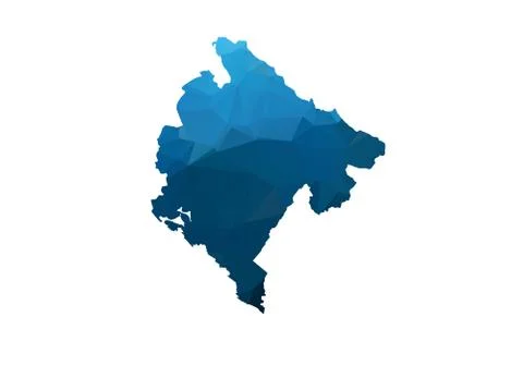 Vector Map - Blue Geometric Rumpled Triangular. Low poly map of Afghanistan.  Stock Illustration