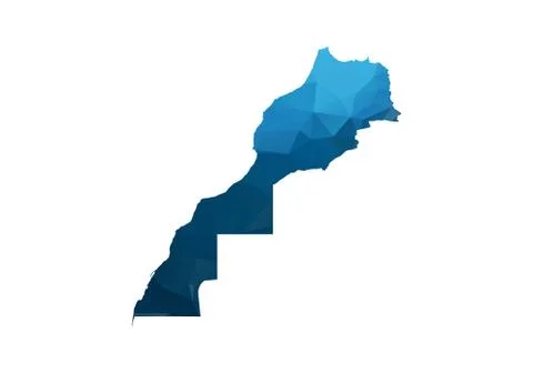 Vector Map - Blue Geometric Rumpled Triangular. Low poly map of Afghanistan.  Illustrazione stock