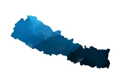 Vector Map - Blue Geometric Rumpled Triangular. Low poly map of Afghanistan.  Stock Illustration