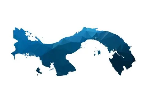 Vector Map - Blue Geometric Rumpled Triangular. Low poly map of Afghanistan.  Stock Illustration