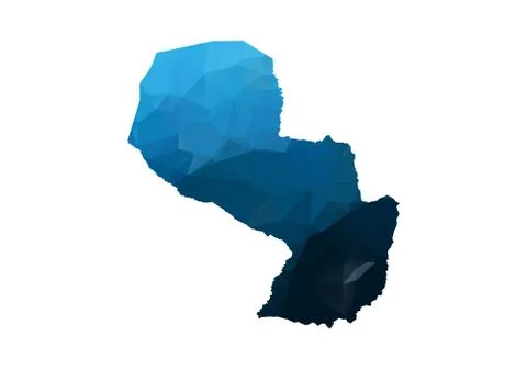 Vector Map - Blue Geometric Rumpled Triangular. Low poly map of Afghanistan.  Stock Illustration