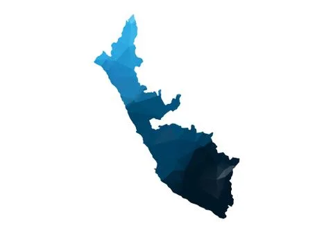 Vector Map - Blue Geometric Rumpled Triangular. Low poly map of Afghanistan.  Stock Illustration