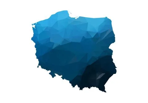 Vector Map - Blue Geometric Rumpled Triangular. Low poly map of Afghanistan.  Illustrazione stock