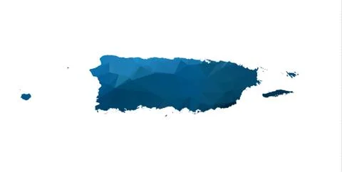 Vector Map - Blue Geometric Rumpled Triangular. Low poly map of Afghanistan.  Stock Illustration