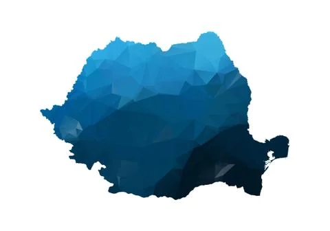 Vector Map - Blue Geometric Rumpled Triangular. Low poly map of Afghanistan.  Stock Illustration