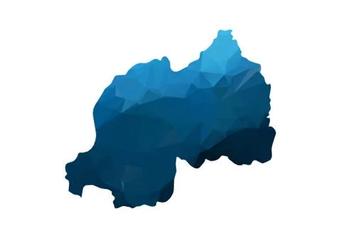 Vector Map - Blue Geometric Rumpled Triangular. Low poly map of Afghanistan.  Illustrazione stock