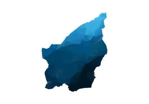 Vector Map - Blue Geometric Rumpled Triangular. Low poly map of Afghanistan.  Stock Illustration