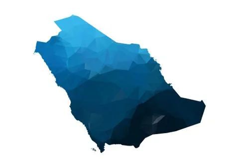 Vector Map - Blue Geometric Rumpled Triangular. Low poly map of Afghanistan.  Illustrazione stock