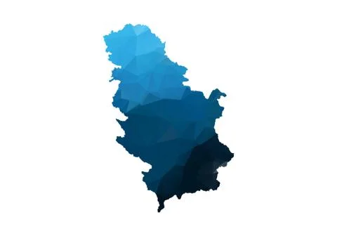 Vector Map - Blue Geometric Rumpled Triangular. Low poly map of Afghanistan.  Stock Illustration