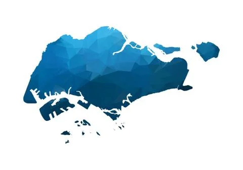 Vector Map - Blue Geometric Rumpled Triangular. Low poly map of Afghanistan.  Stock Illustration
