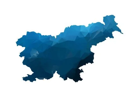 Vector Map - Blue Geometric Rumpled Triangular. Low poly map of Afghanistan.  Illustrazione stock