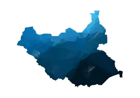 Vector Map - Blue Geometric Rumpled Triangular. Low poly map of Afghanistan.  Illustrazione stock