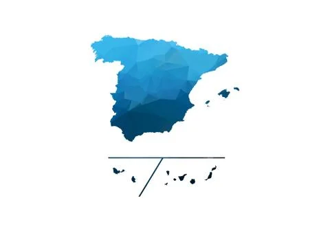 Vector Map - Blue Geometric Rumpled Triangular. Low poly map of Afghanistan.  Stock Illustration