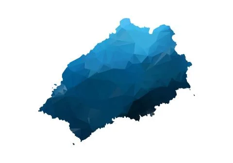 Vector Map - Blue Geometric Rumpled Triangular. Low poly map of Afghanistan.  Illustrazione stock