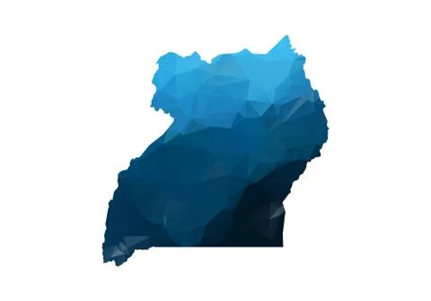 Vector Map - Blue Geometric Rumpled Triangular. Low poly map of Afghanistan.  Stock Illustration