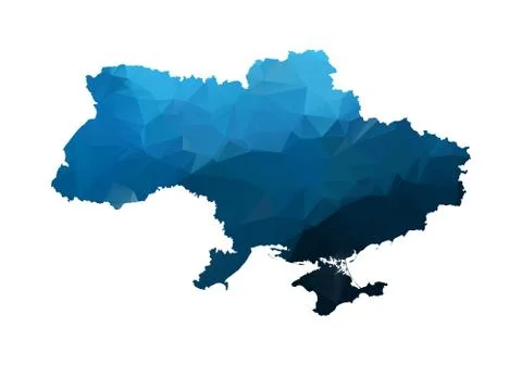 Vector Map - Blue Geometric Rumpled Triangular. Low poly map of Afghanistan.  Stock Illustration