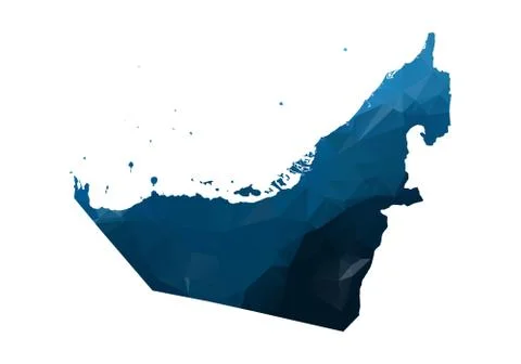 Vector Map - Blue Geometric Rumpled Triangular. Low poly map of Afghanistan.  Stock Illustration